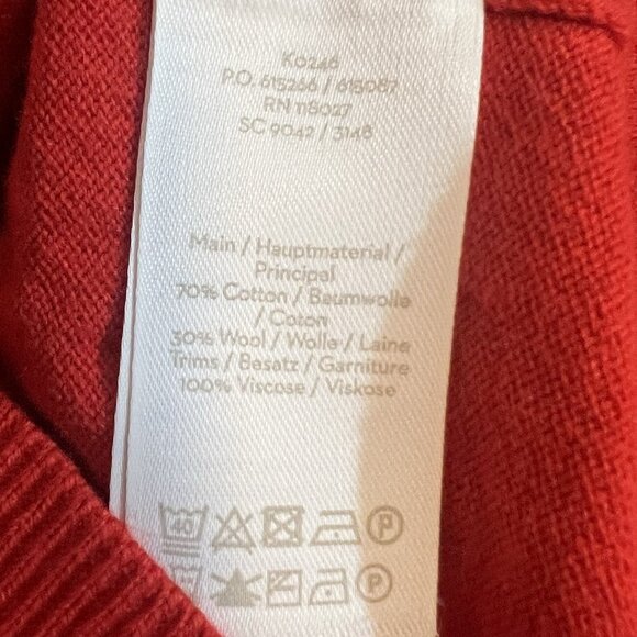 Boden Women’s Cassandra Sweater Wool/ Cotton Size Medium Red Winter Christmas - Picture 9 of 12